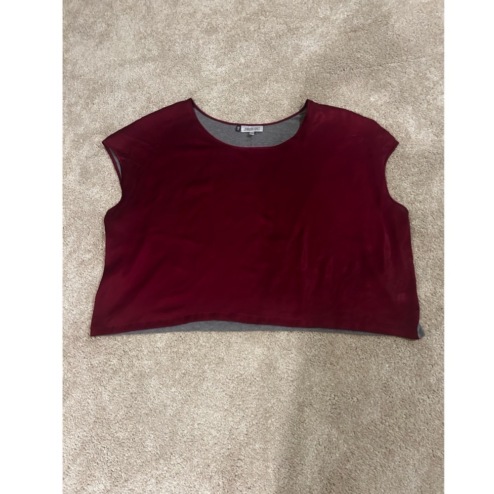Jennifer Lopez Women's Burgundy Satin Top Sz. XL